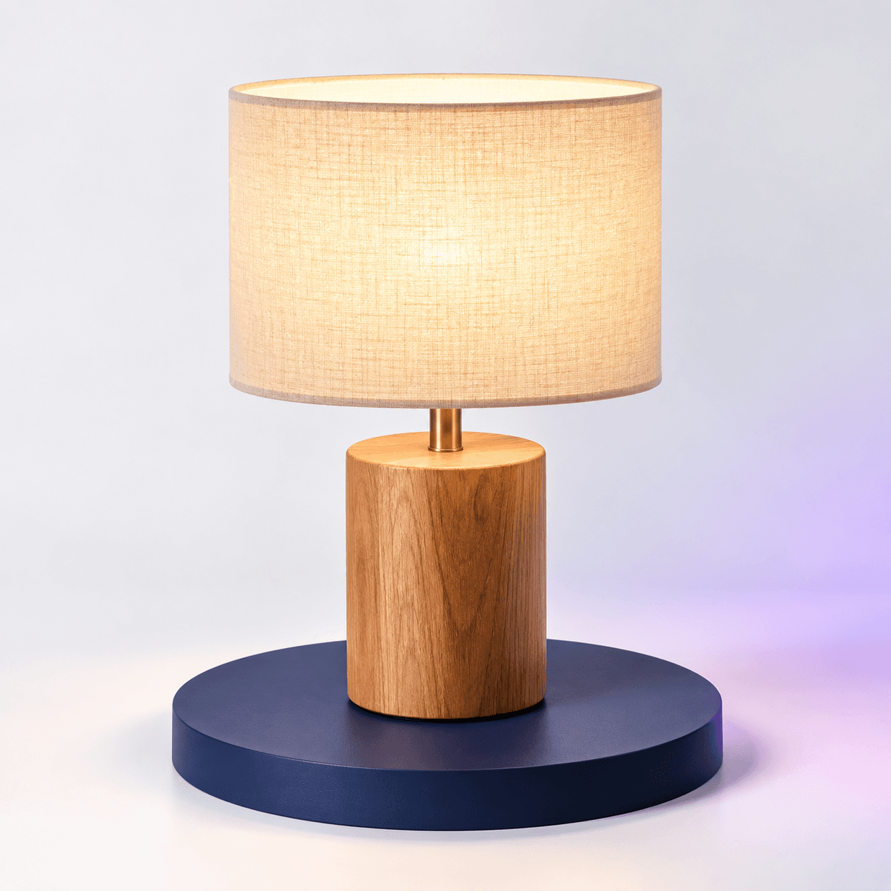 Abajur Decorativo com Base de Madeira